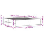 vidaXL Cadre de lit chêne sonoma 180x200 cm bois d'ingénierie et métal
