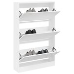vidaXL Armoire à chaussures blanc 80x21x125 5 cm bois d'ingénierie