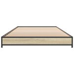 vidaXL Cadre de lit chêne sonoma 100x200 cm bois d'ingénierie et métal