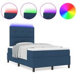 vidaXL Lit à ressorts avec matelas & LED bleue 120x190 cm tissu