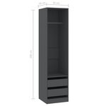 vidaXL Garde-robe avec tiroirs Gris 50x50x200 cm Aggloméré