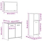 vidaXL Ensemble de meubles de salle de bain 3 pièces Chêne Noir Bois d'ingénierie