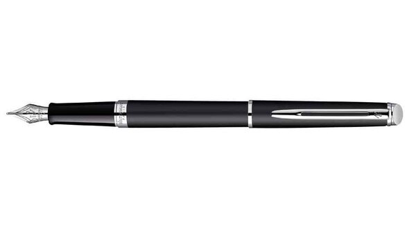 Stylo plume Hémisphère Pointe Moyenne Corps, noir mat Attribut Chromé WATERMAN