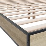 vidaXL Cadre de lit chêne sonoma 120x190 cm bois d'ingénierie et métal