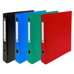 Classeur Rembordé Pvc 4 Anneaux En D De 40mm En 3ème De Couverture - A4 Maxi - Couleurs Assorties - X 15 - Exacompta