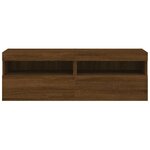 vidaXL Meubles TV muraux lumières LED 2 Pièces chêne marron 60x30x40 cm