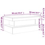 vidaXL Table basse avec lumières LED gris béton 90x50x40 cm