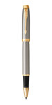 PARKER IM Stylo roller  métal brossé  Recharge noire pointe fine  Coffret cadeau