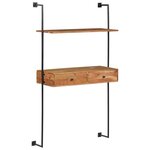 vidaXL Bureau mural 90x40x170 cm Bois d'acacia solide