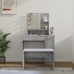 vidaXL Ensemble de coiffeuse avec LED Sonoma gris Bois d'ingénierie