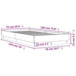 vidaXL Cadre de lit sans matelas avec lumières LED noir 75x190 cm