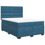 vidaXL Sommier à lattes de lit et matelas bleu 140x190 cm velours