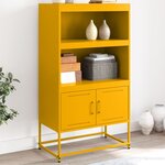 vidaXL Buffet haut jaune moutarde 68 5x38 5x123 5 cm acier