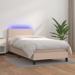 vidaXL Sommier à lattes de lit matelas LED Cappuccino 100x200 cm