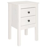 vidaXL Tables de chevet 2 Pièces Blanc 40x35x61 5 cm Bois de pin massif