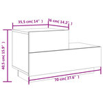 vidaXL Table de chevet avec lumières LED blanc 70x36x40 5 cm