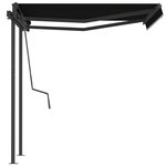 vidaXL Auvent rétractable automatique et poteaux 3 5x2 5 m Anthracite