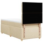 vidaXL Sommier à lattes de lit et matelas Crème 90x190 cm Tissu