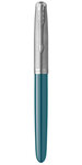 PARKER 51 Stylo Plume  Corps Résine Bleu canard + Capuchon inox poli  Plume fine  Coffret cadeau