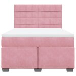vidaXL Sommier à lattes de lit avec matelas Rose 140x190 cm Velours