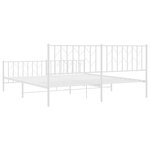 vidaXL Cadre de lit métal sans matelas et pied de lit blanc 180x200 cm