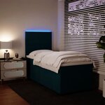 vidaXL Sommier à lattes de lit avec matelas bleu 80x200 cm velours