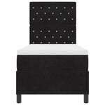Lit Box Spring vidaXL avec Matelas et LED Noir 80x200 cm Velours
