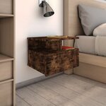 vidaXL Tables de chevet flottantes 2 Pièces Chêne fumé Bois d’ingénierie