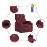 vidaXL Fauteuil de massage inclinable Rouge bordeaux Tissu