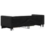 vidaXL Lit de jour avec gigogne et tiroirs noir 80x200 cm tissu