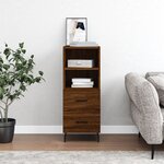 vidaXL Buffet Chêne marron 34 5x34x90 cm Bois d'ingénierie