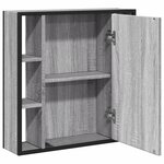 vidaXL Armoire à miroir de salle de bain sonoma gris bois d’ingénierie