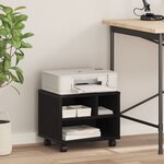 vidaXL Support d'imprimante avec roues chêne noir 41x32x34 5 cm