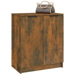 vidaXL Meuble à chaussures Chêne fumé 59x35x70 cm Bois d'ingénierie
