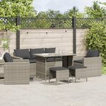 vidaXL Salon de jardin 6 Pièces avec coussins gris clair résine tressée