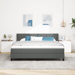 Lit à ressorts vidaXL avec matelas gris foncé 180x200 cm en tissu