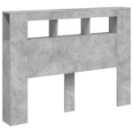vidaXL Tête de lit à LED gris béton 140x18 5x103 5cm bois d'ingénierie
