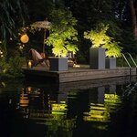 LECHUZA Jardinière CANTO Premium 40 LED Low ALL-IN-ONE 40x40cm charbon