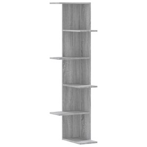 vidaXL Étagère d'angle murale sonoma gris bois d'ingénierie