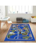 Tapis enfant Circuit de voiture 120 x 160 cm - Bleu
