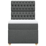 vidaXL Sommier à lattes de lit avec matelas Gris foncé 90x200 cm Tissu