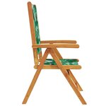 vidaXL Chaises inclinables de jardin lot de 6 vert tissu bois massif