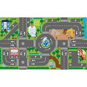 Kids globe tapis de circulation avec feux led pour enfants 72x120 cm