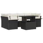 Ensemble de Canapés Jardin 7 pièces vidaXL avec Coussins Rattan Poly Noir