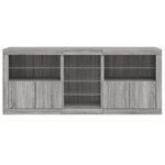 vidaXL Buffet avec lumières LED sonoma gris 181 5x37x67 cm