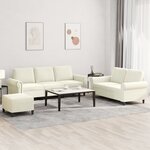 vidaXL Ensemble de canapés 3 Pièces avec coussins Crème Velours