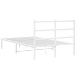 vidaXL Cadre de lit métal sans matelas et tête de lit blanc 120x190 cm