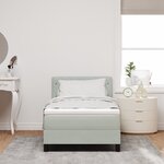 vidaXL Cadre de Lit Box Spring avec Matelas Gris Clair 90x200 cm Velours