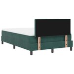 vidaXL Lit Box Spring avec Matelas & LED Vert Foncé 120x190 cm Velours