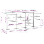 vidaXL Buffet avec lumières LED chêne marron 164x37x67 cm